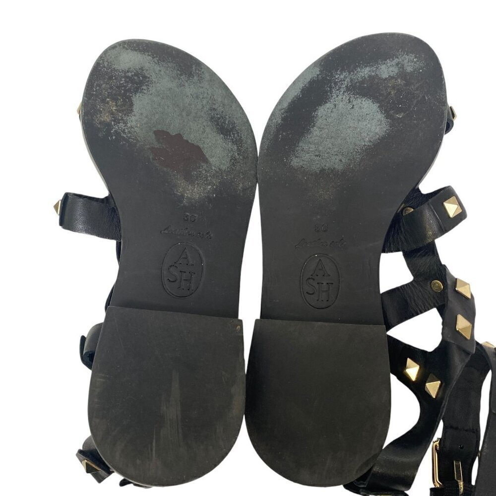 ASH Pacific Gladiator Sandals Size 6 Black Studded Strappy Womens Flats - Picture 10 of 16